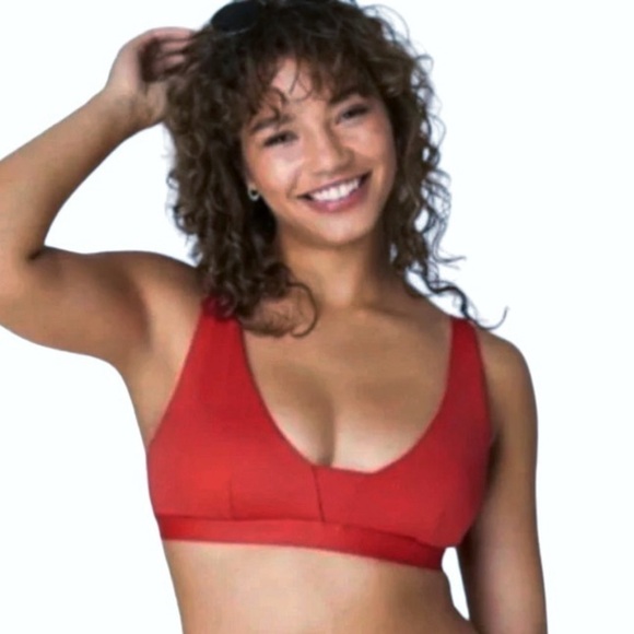 Andie The Tahiti Bikini Top Women's L Chili Pepper Red NWT 7526 - Picture 1 of 14